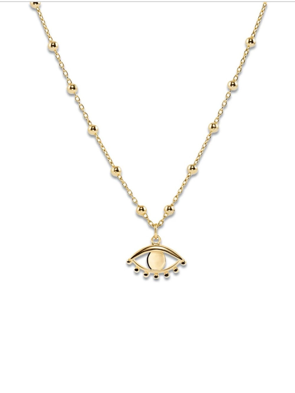 Mejuri Evil Eye Pendant 18k Gold Vermeil Necklace